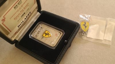 【币将精彩】世界钱币拍卖专场(2024-3-9) - 库克2009年法拉利的历程纪念银币带证书包装赠官方徽章