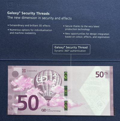 2024第10场（总第162期）：精品测试钞、外钞综合场  - 捷德G&D 热气球50面值Galaxy®单面测试钞册装UNC