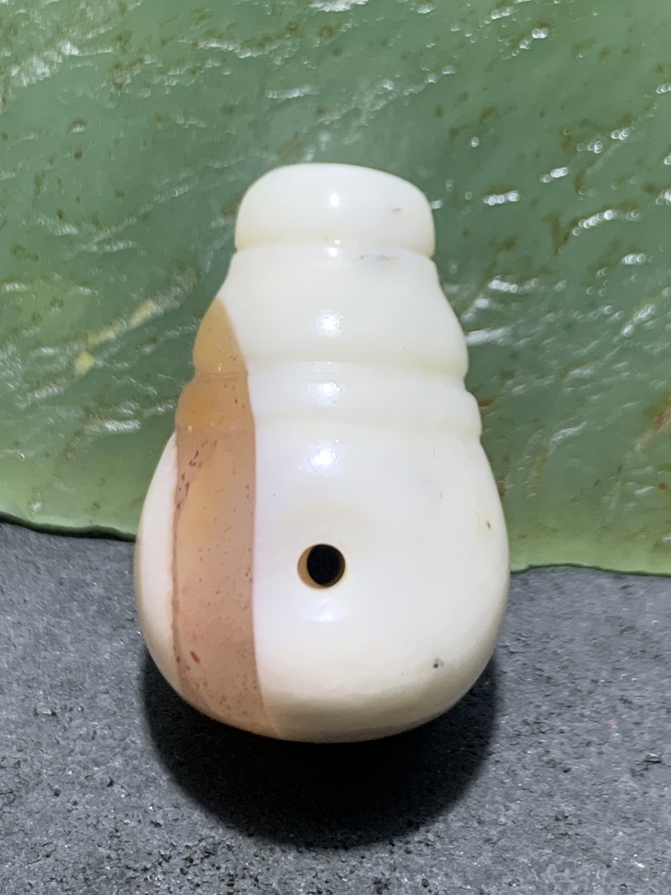 精美保山南红玛瑙红白双色天眼三通佛头一个