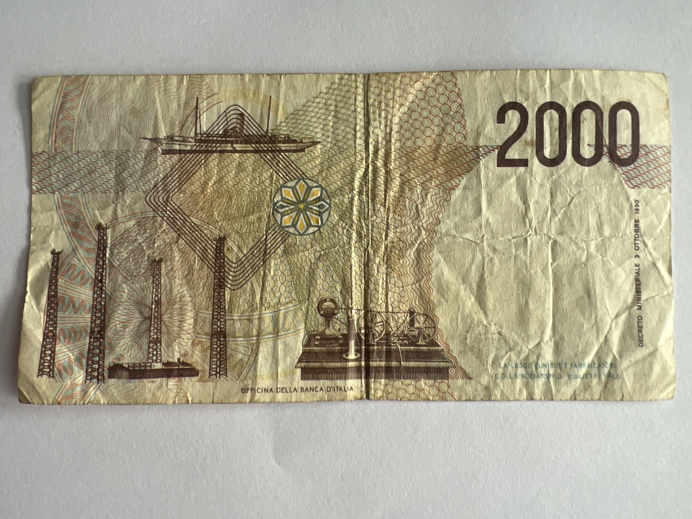 第540期  纸币专场 （无押金，捡漏，全场50包邮，偏远地区除外，接收代拍业务） 意大利2000里拉