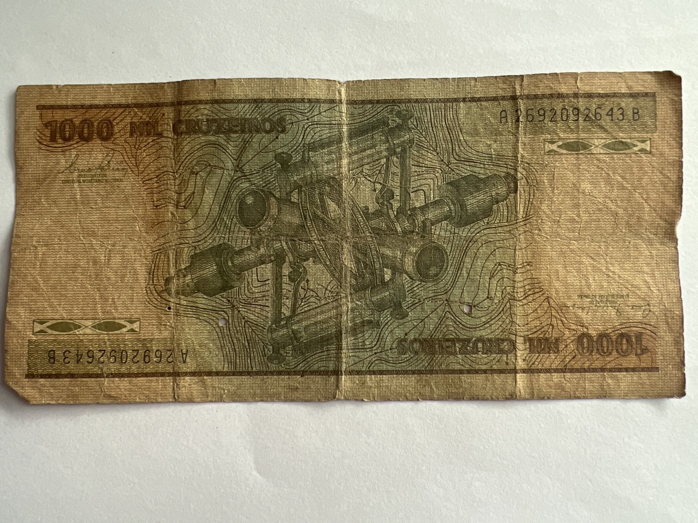 第612期 纸币专场 （无押金，捡漏，全场50包邮，偏远地区除外，接收代拍业务） 巴西1000克鲁塞罗