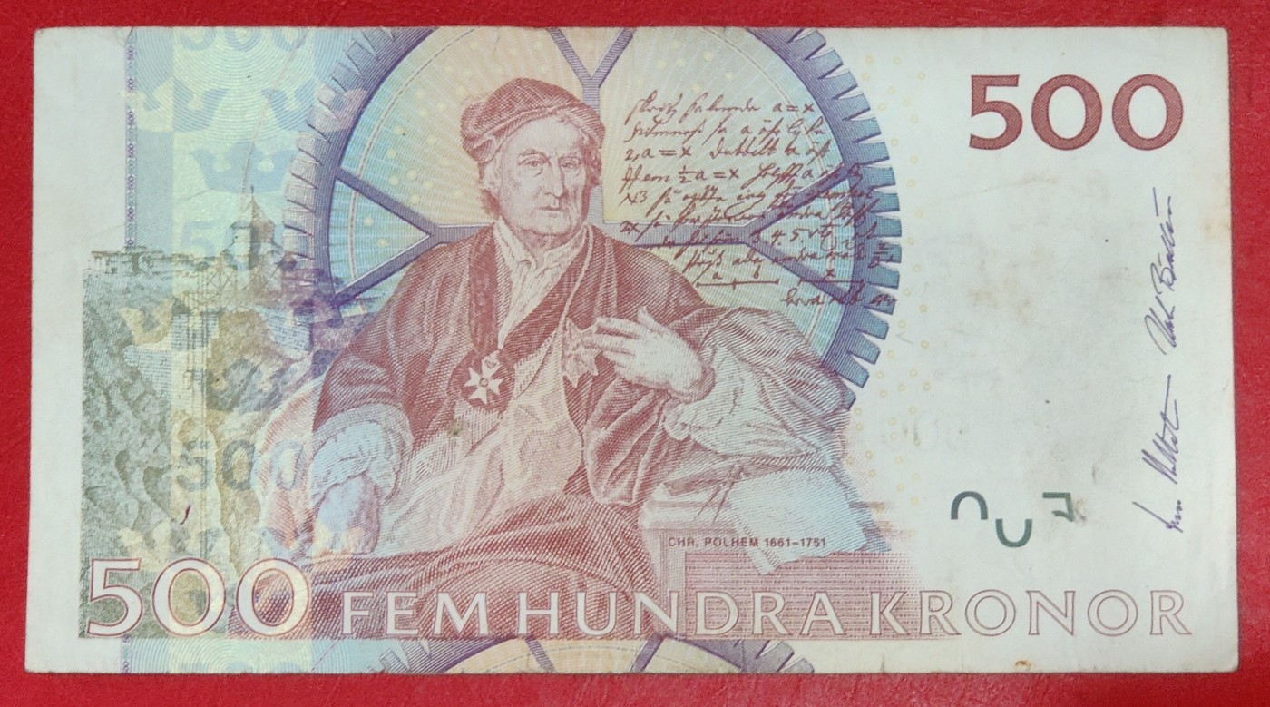 瑞典500克朗纸币 2001-2009年版 非全新流通品 欧洲钱币
