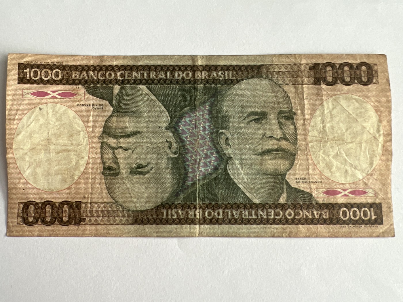 第540期  纸币专场 （无押金，捡漏，全场50包邮，偏远地区除外，接收代拍业务） 巴西1000克鲁塞罗 旧版