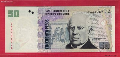 阿根廷1999年至2003年50比索 P350 早期 注意签名 A冠 实物图 UNC - 阿根廷1999年至2003年50比索 P350 早期 注意签名 A冠 实物图 UNC