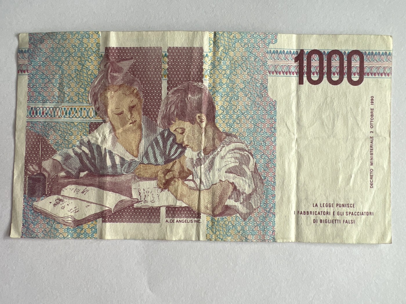 第540期  纸币专场 （无押金，捡漏，全场50包邮，偏远地区除外，接收代拍业务） 意大利1000里拉