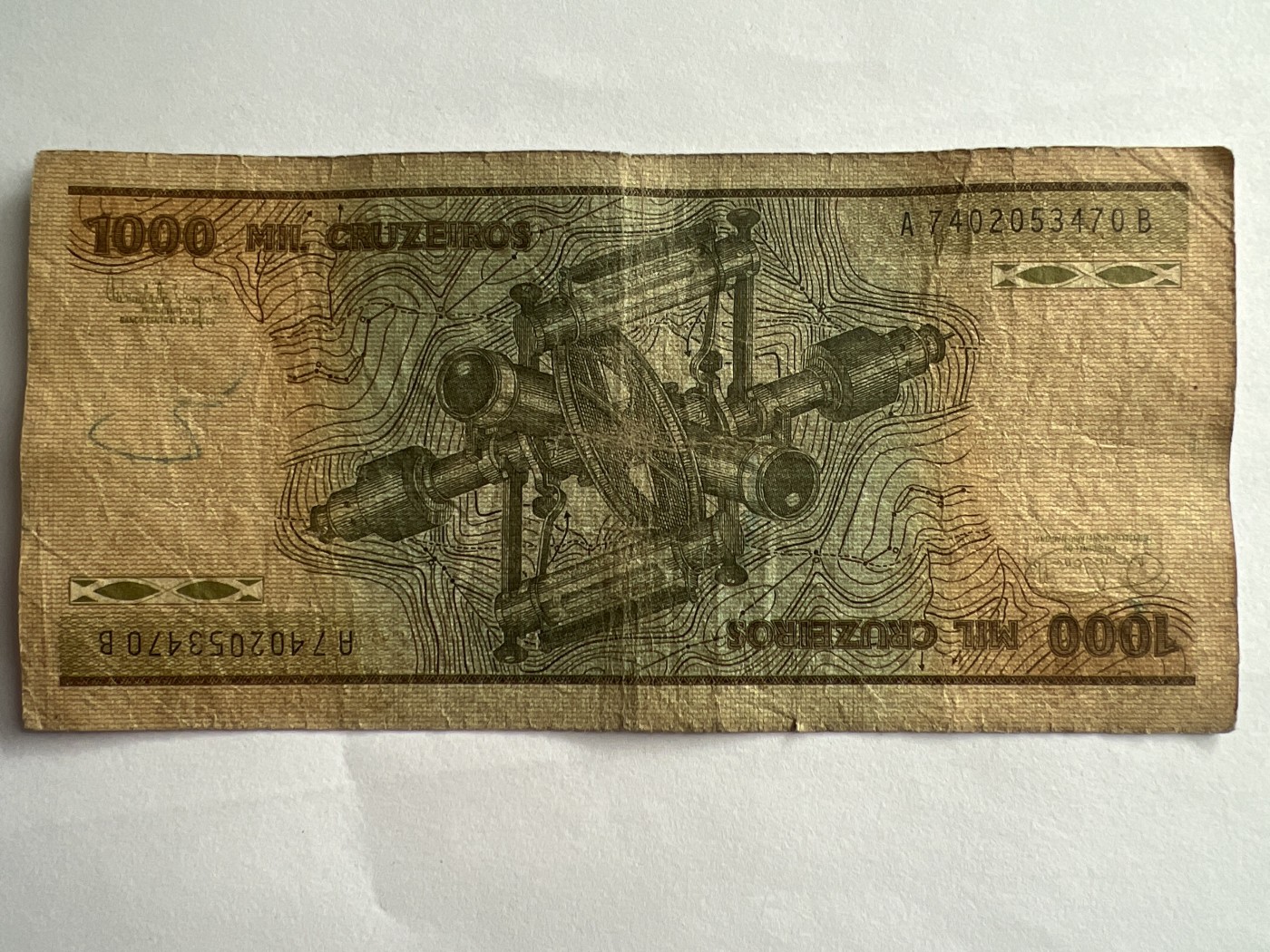 第612期 纸币专场 （无押金，捡漏，全场50包邮，偏远地区除外，接收代拍业务） 巴西1000克鲁塞罗