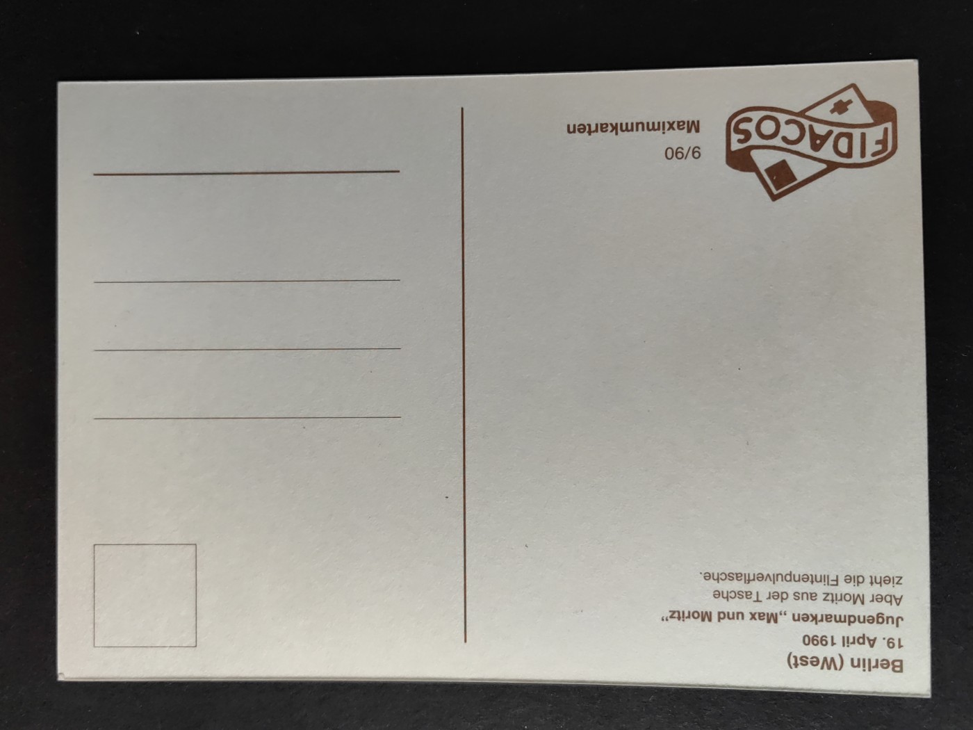 多国邮品✌（拍卖场）精品🔥专场 第⑤①场 德国1990明信片-莫里茨从口袋里拉火药瓶