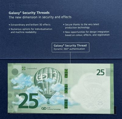 2024第10场（总第162期）：精品测试钞、外钞综合场  - 捷德G&D 热气球25面值Galaxy®单面测试钞册装UNC