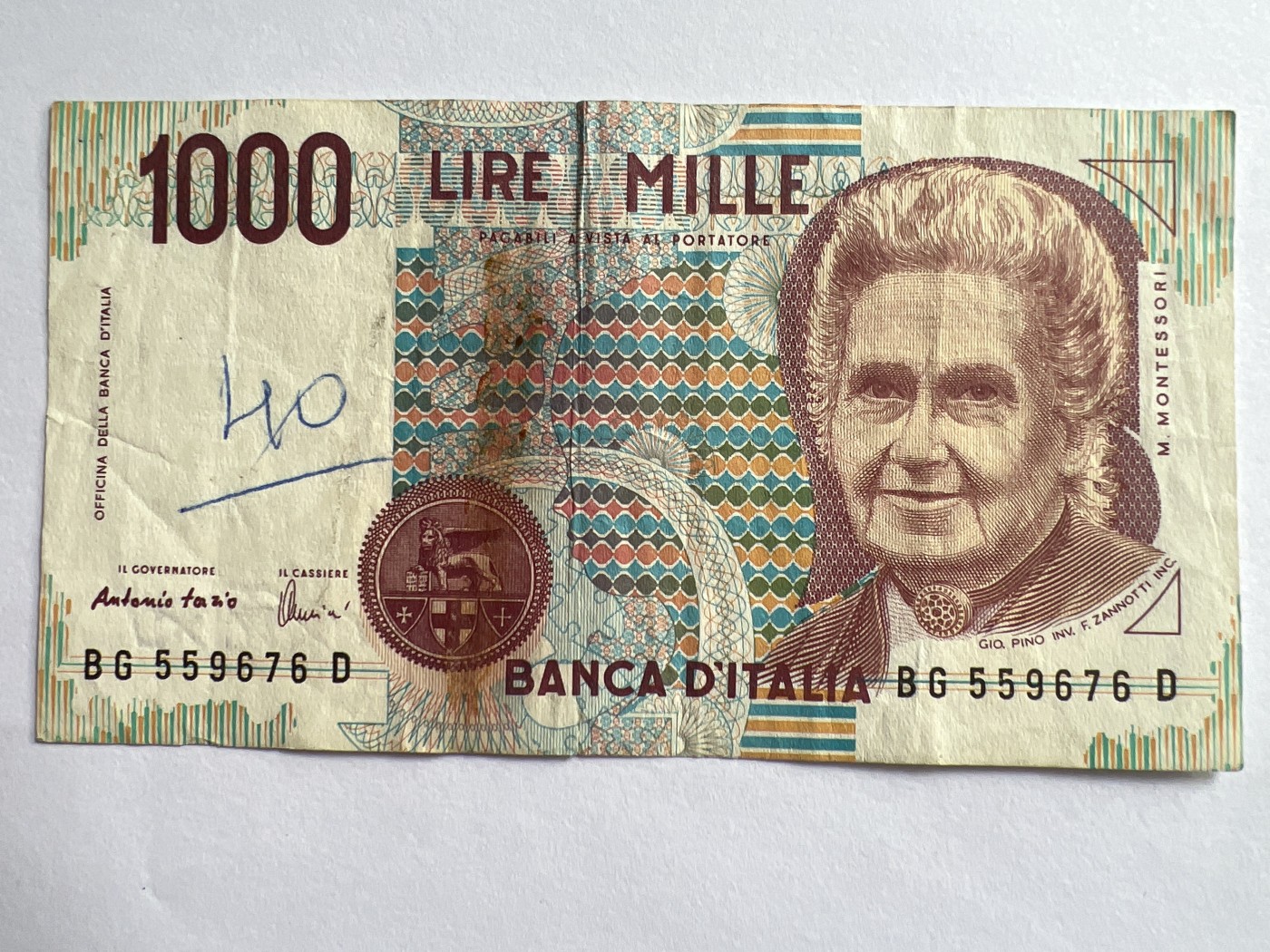 第623期纸币专场 （无押金，捡漏，全场50包邮，偏远地区除外，接收代拍业务） 意大利1000里拉