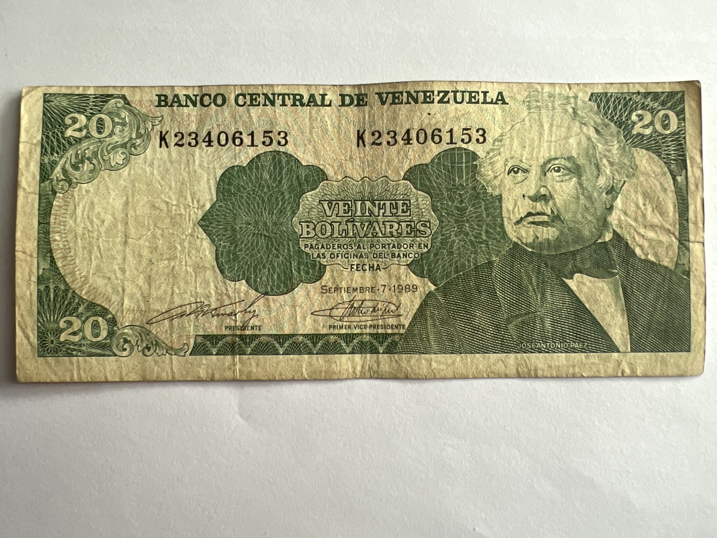 第540期  纸币专场 （无押金，捡漏，全场50包邮，偏远地区除外，接收代拍业务） 委内瑞拉20玻利瓦尔