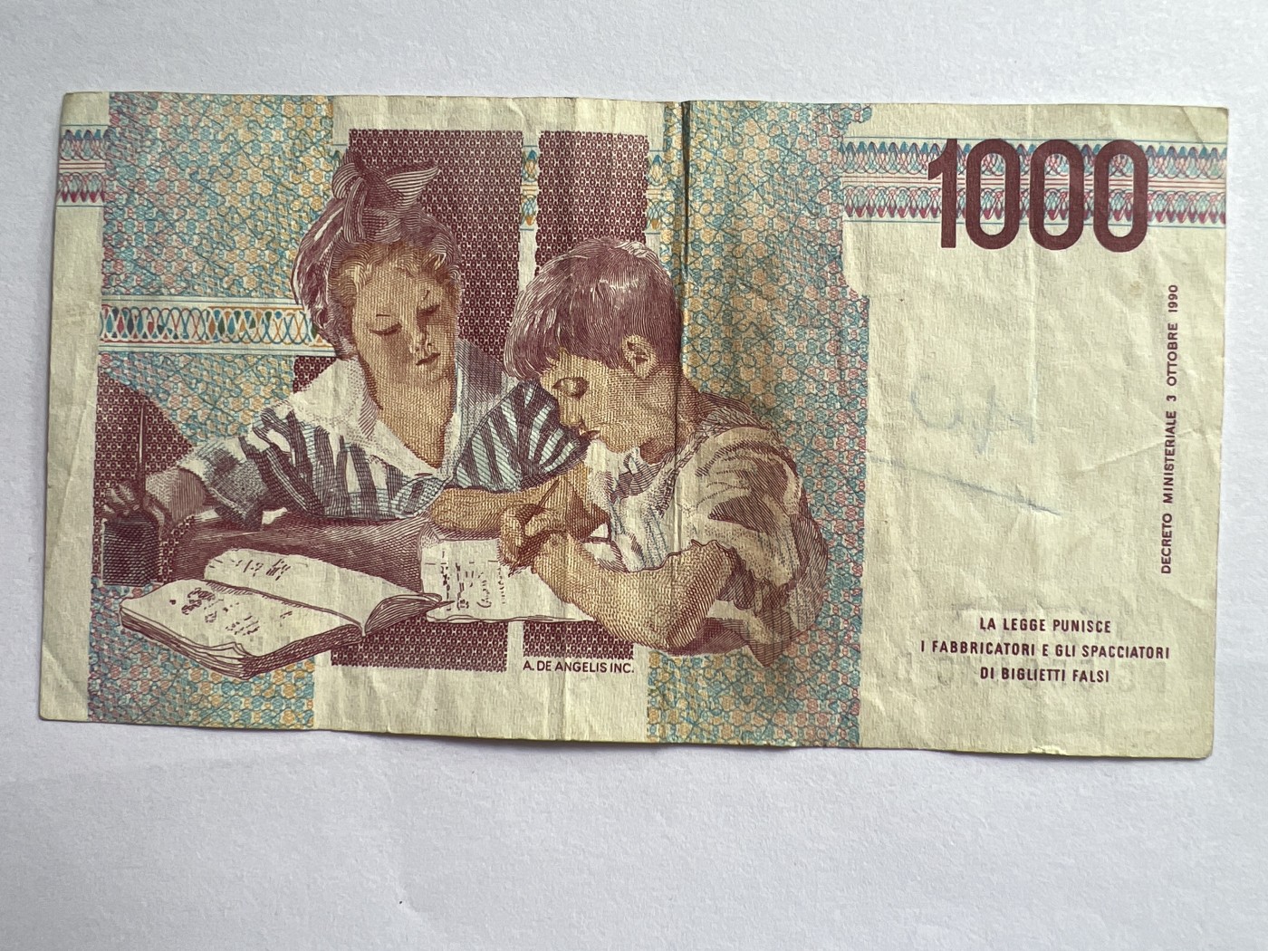 第623期纸币专场 （无押金，捡漏，全场50包邮，偏远地区除外，接收代拍业务） 意大利1000里拉