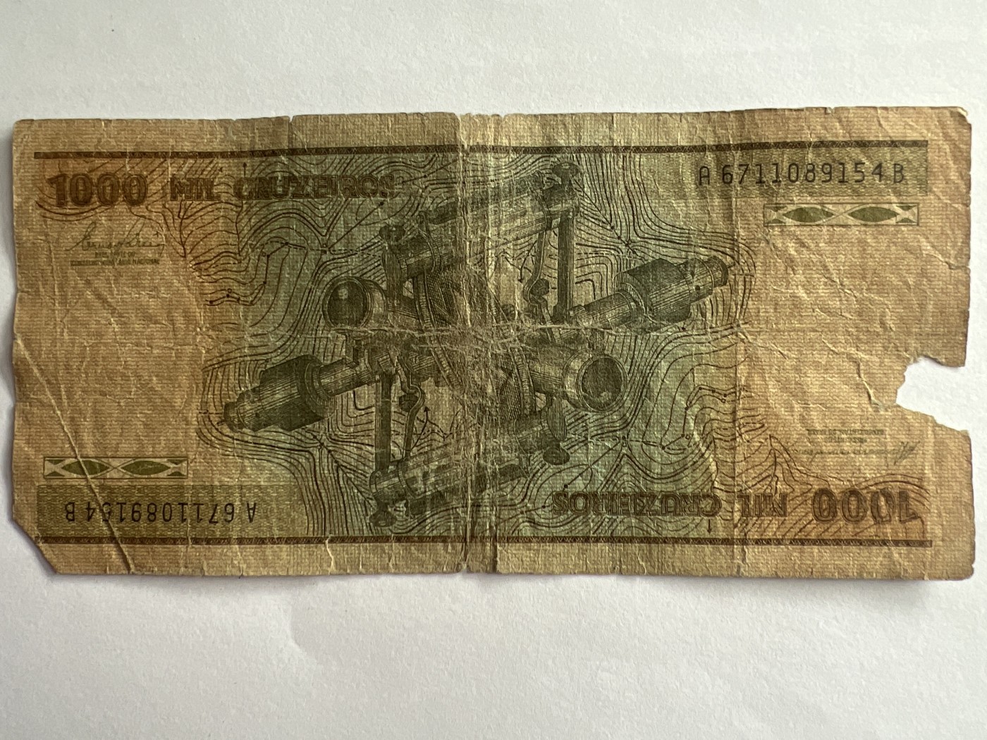 第612期 纸币专场 （无押金，捡漏，全场50包邮，偏远地区除外，接收代拍业务） 巴西1000克鲁塞罗