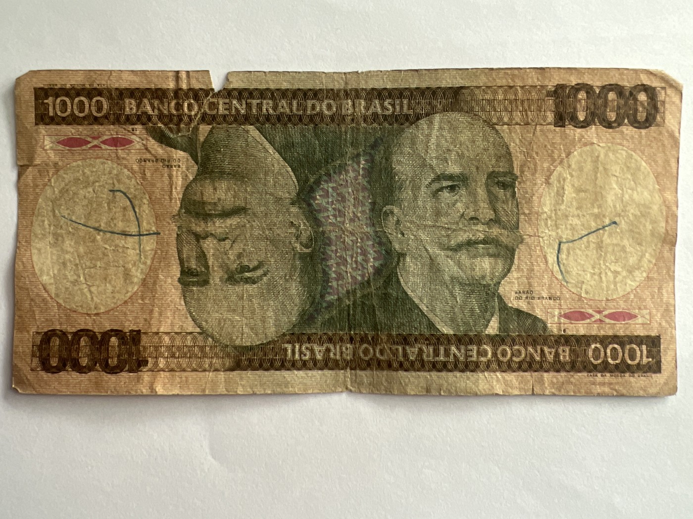 第771期  纸币专场 （无押金，捡漏，全场50包邮，偏远地区除外，接收代拍业务，本店十天发一次货） 巴西1000克鲁塞罗