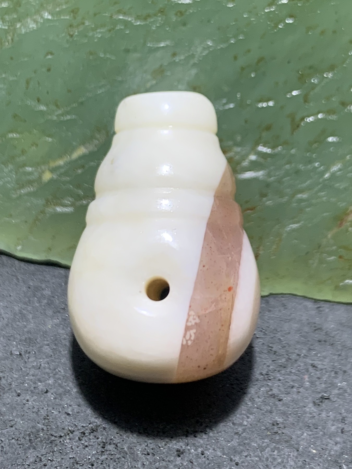 精美保山南红玛瑙红白双色天眼三通佛头一个