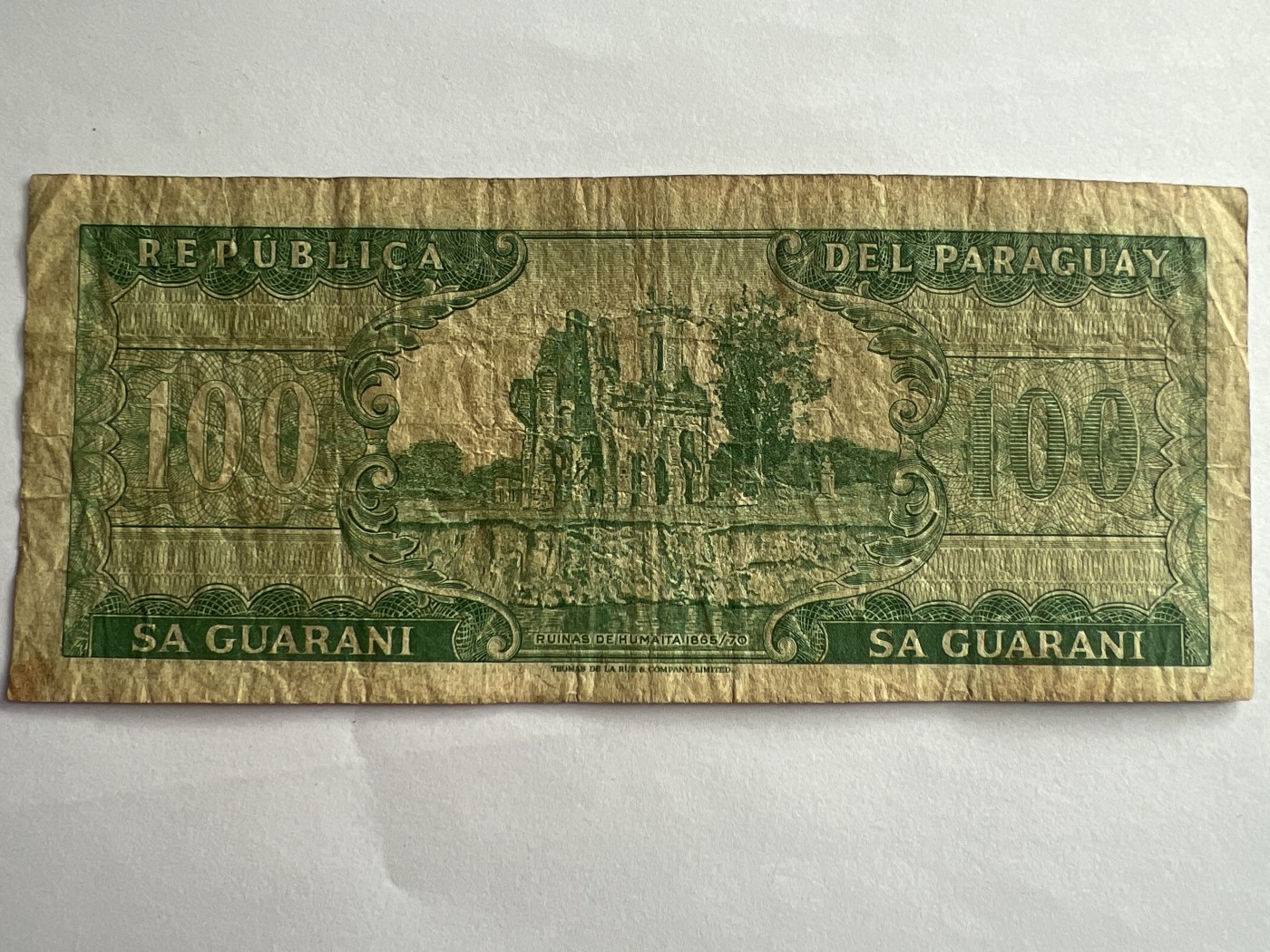 第540期  纸币专场 （无押金，捡漏，全场50包邮，偏远地区除外，接收代拍业务） 巴拉圭100瓜拉尼