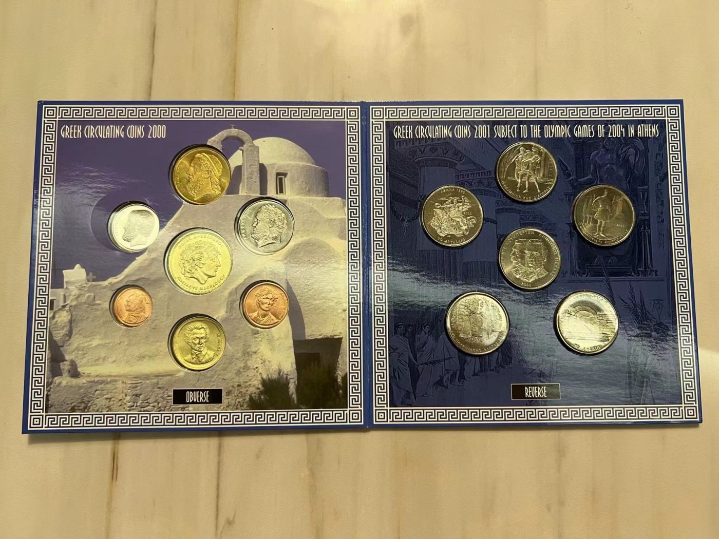 【币观天下】第3期钱币低佣金秒杀专场全场包邮 希腊2000-2001年官方关门套币 发行量2850套 稀少 