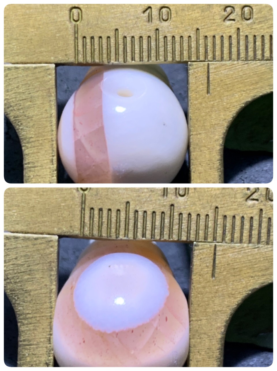 精美保山南红玛瑙红白双色天眼三通佛头一个