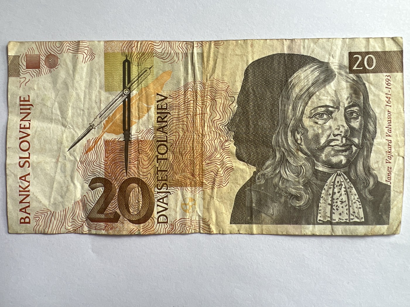第623期纸币专场 （无押金，捡漏，全场50包邮，偏远地区除外，接收代拍业务） 斯洛文尼亚20托拉