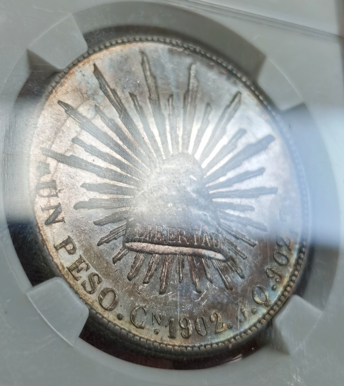 博洋堂世界钱币拍卖第066期（全场包邮） NGC MS61 墨西哥1902年CN JQ版直边鹰洋，少见版别，高品难度很大