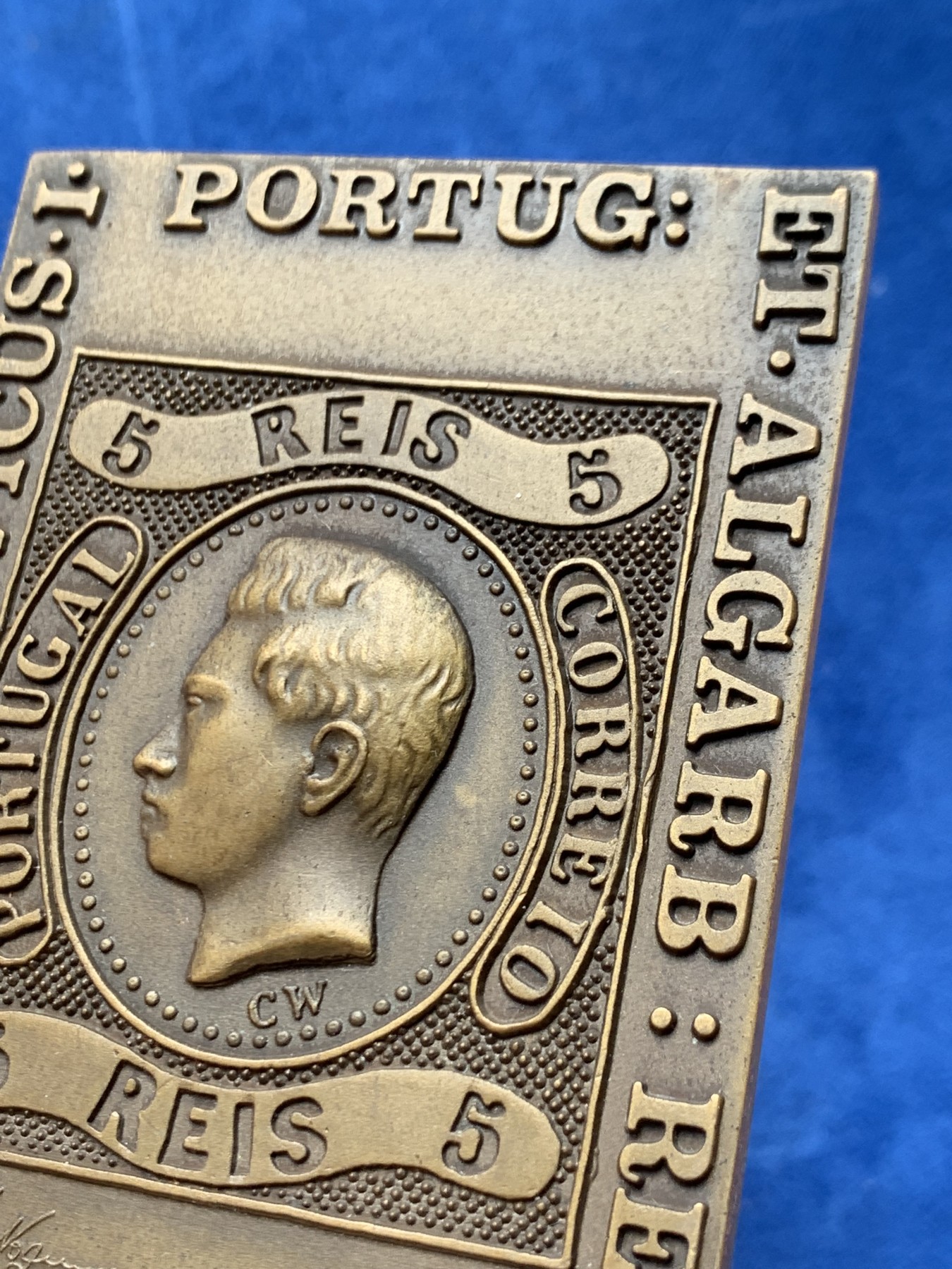 《竞宝斋》第243场-周日，周一 新年开场 (全场包邮) 葡萄牙邮票纪念铜章 60.3*78.8mm 206.7g