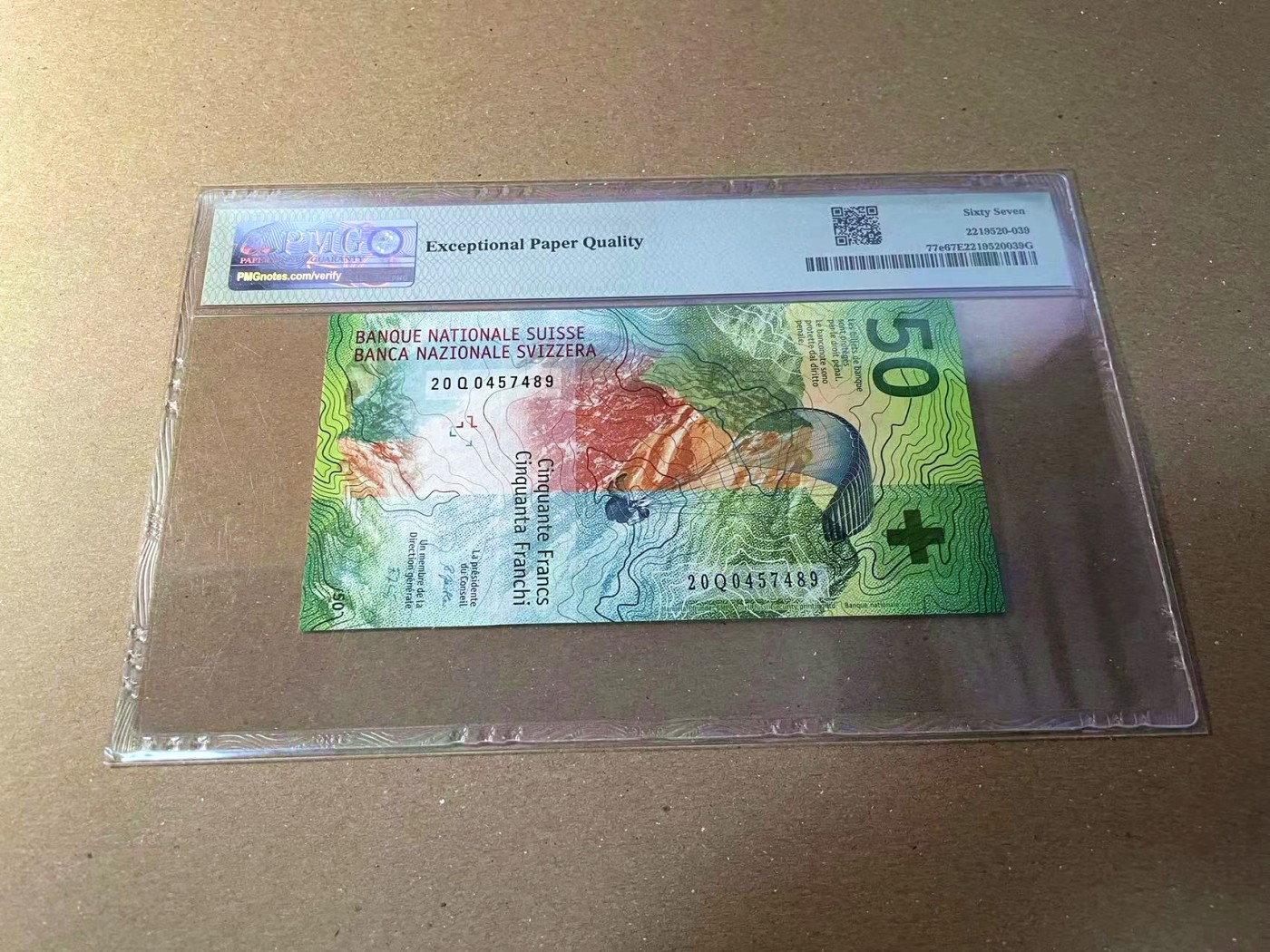 【Blue Auction】✨世界纸币精拍第440期【精】 瑞士 2020年50法郎 PMG67EPQ 高分