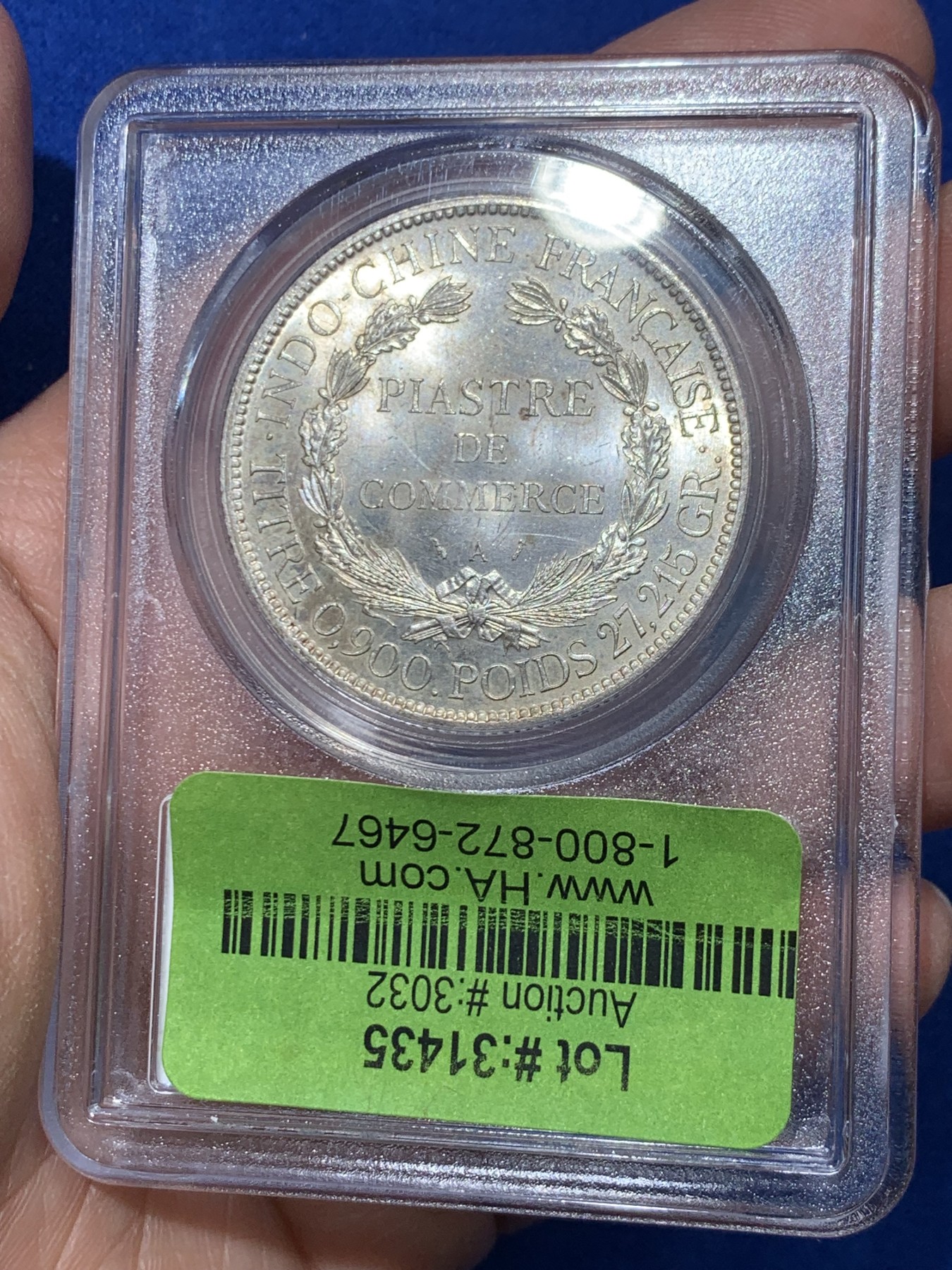《竞宝斋》第243场-周日，周一 新年开场 (全场包邮) PCGS MS63 法属印支1895年加重坐洋 车轮炫光