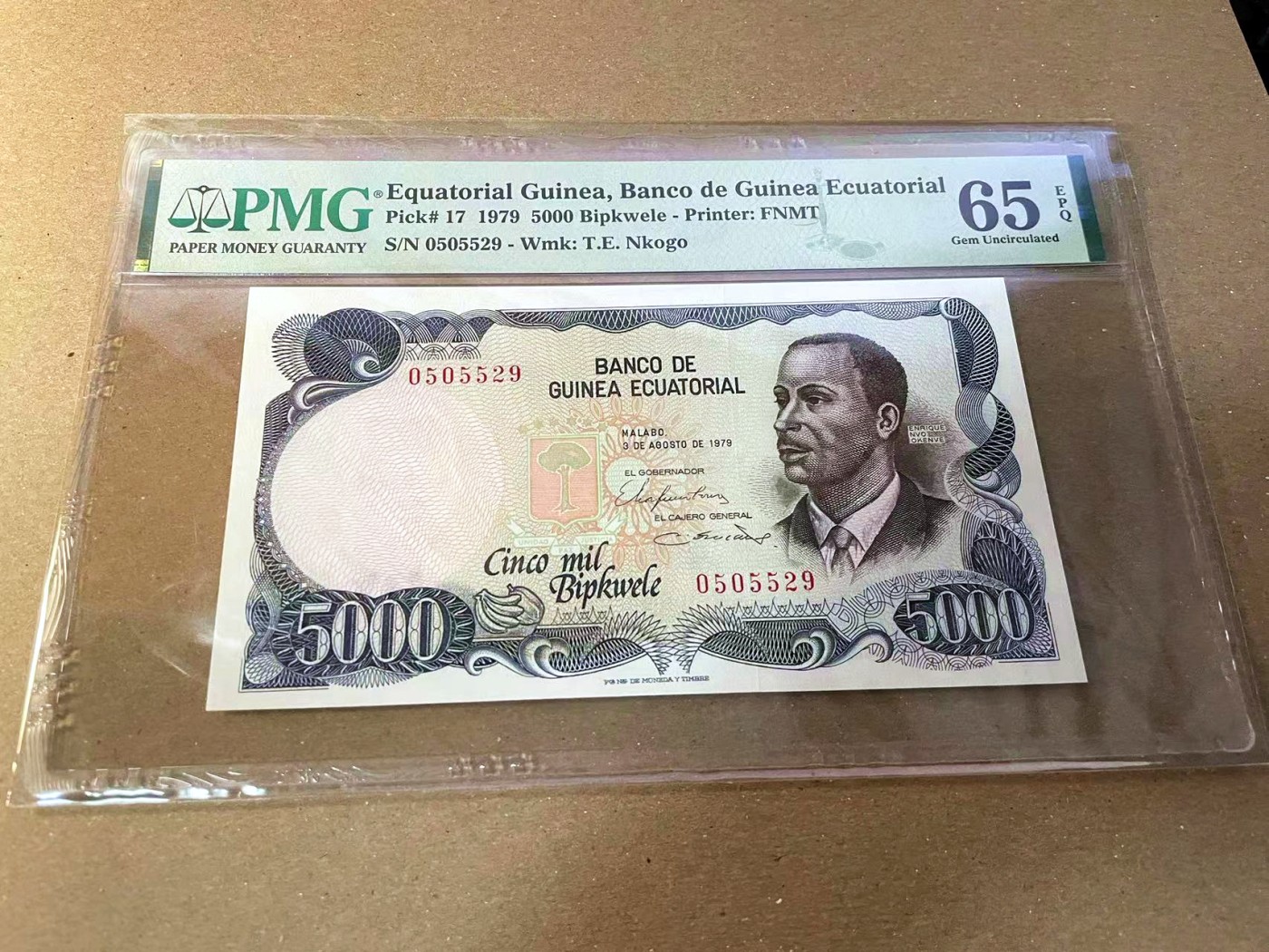 【Blue Auction】✨世界纸币精拍第440期【精】 【无47】赤道几内亚 1979年5000Bipkwele PMG65EPQ 