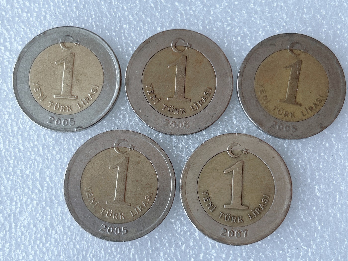 第一海外回流一元起拍收藏 散币专场 第68期 土耳其1里拉双色币 5枚