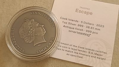 【币将精彩】世界钱币拍卖拍卖（2026-4-28） 库克2023年困境之中仿古1盎司银币带证书包装