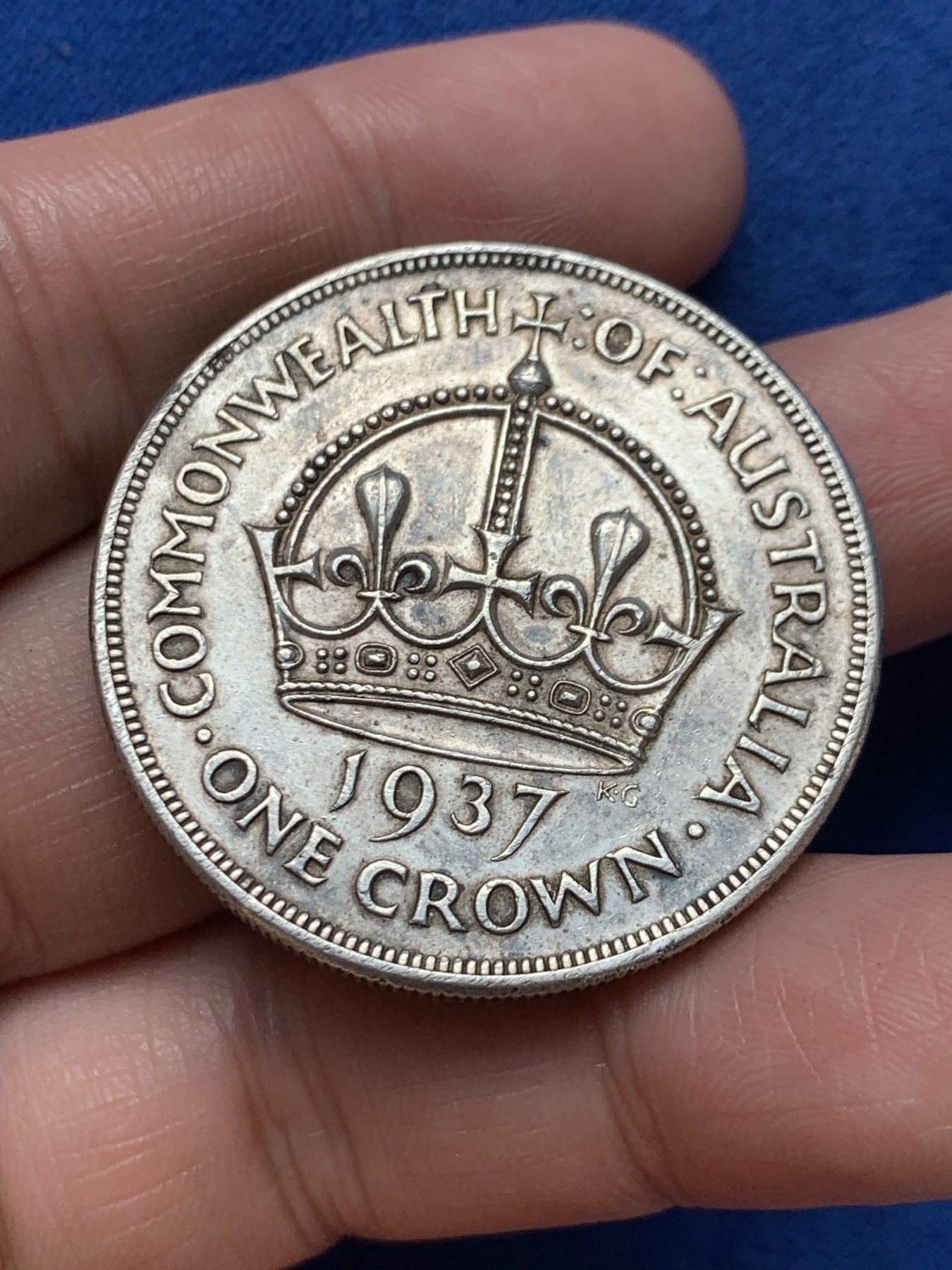 《竞宝斋》第243场-周日，周一 新年开场 (全场包邮) 澳大利亚1937年乔治六世登基皇冠克朗大银币 925高银