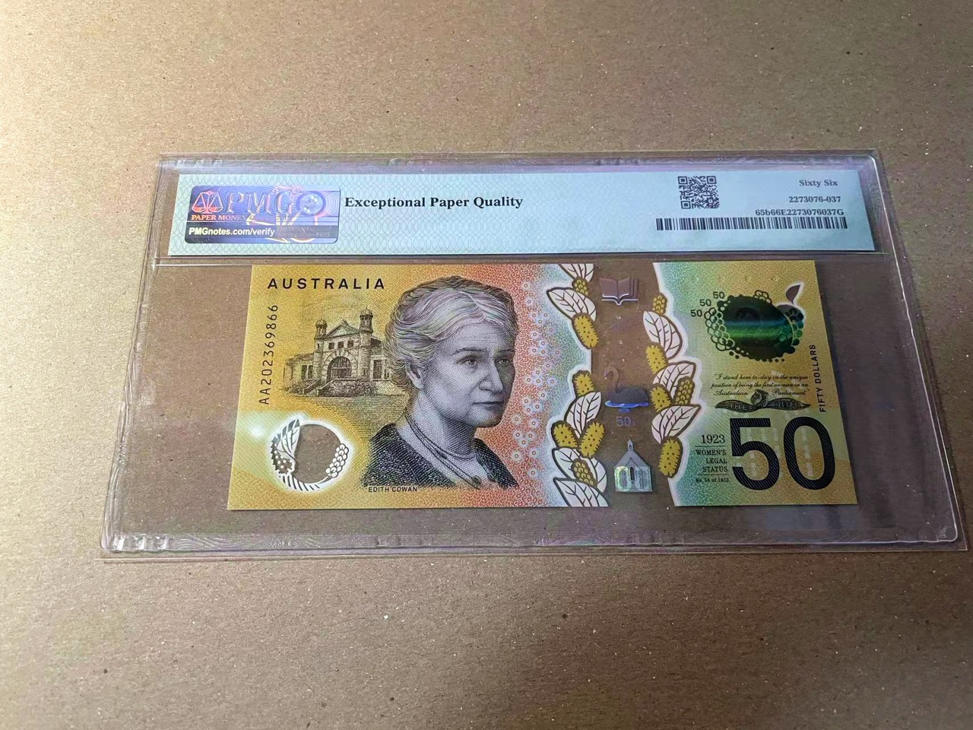 【Blue Auction】✨世界纸币精拍第440期【精】 【AA冠无47】澳大利亚 2020年50元 PMG66EPQ