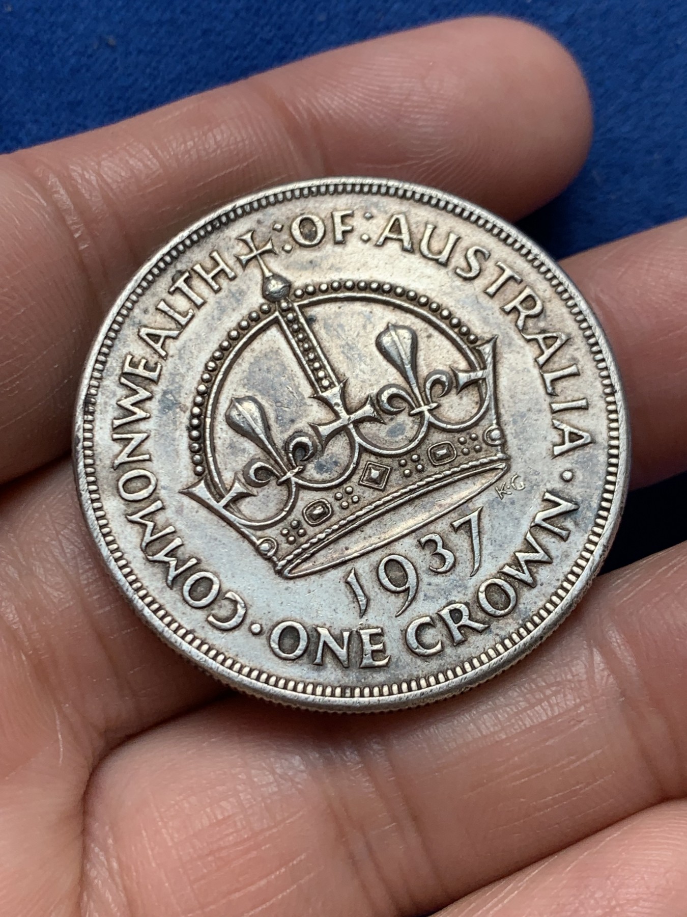 《竞宝斋》第243场-周日，周一 新年开场 (全场包邮) 澳大利亚1937年乔治六世登基皇冠克朗大银币 925高银