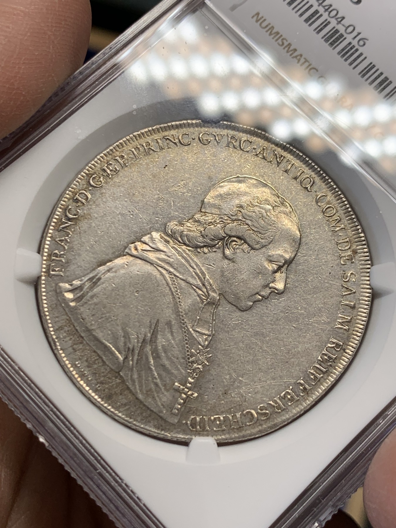 《竞宝斋》第243场-周日，周一 新年开场 (全场包邮) NGC AU55 奥地利 1801年 阿尔卑斯山主教区 1泰勒银币 单年品种 底板带光