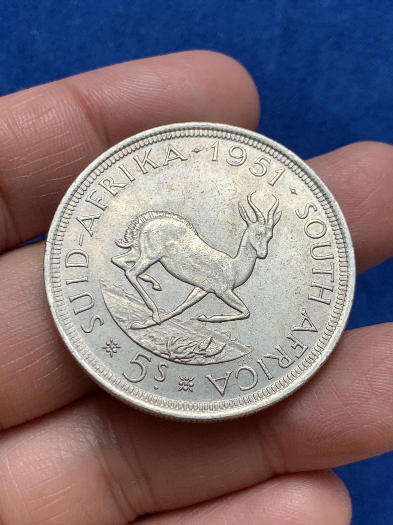 《竞宝斋》第243场-周日，周一 新年开场 (全场包邮) 南非1951年乔治六世5先令克朗大银币