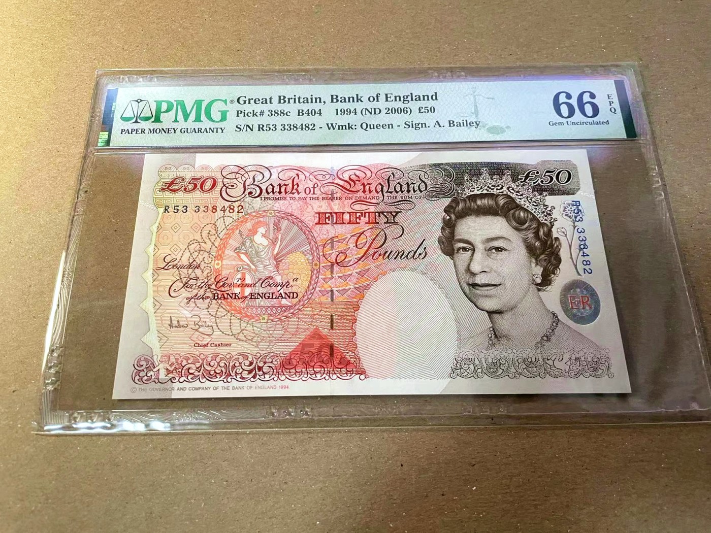 【Blue Auction】✨世界纸币精拍第440期【精】 英国2006年50镑 PMG66EPQ 