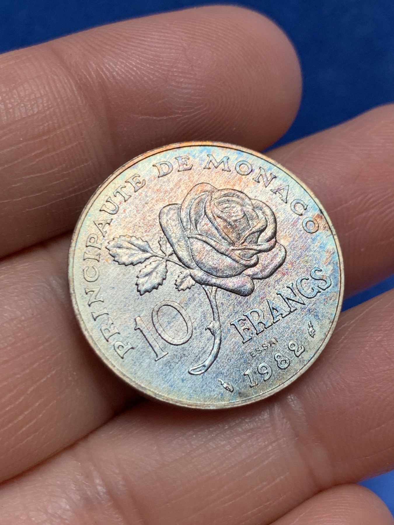 《竞宝斋》第243场-周日，周一 新年开场 (全场包邮) 摩纳哥1982年格蕾丝王妃纪念10法郎银样币