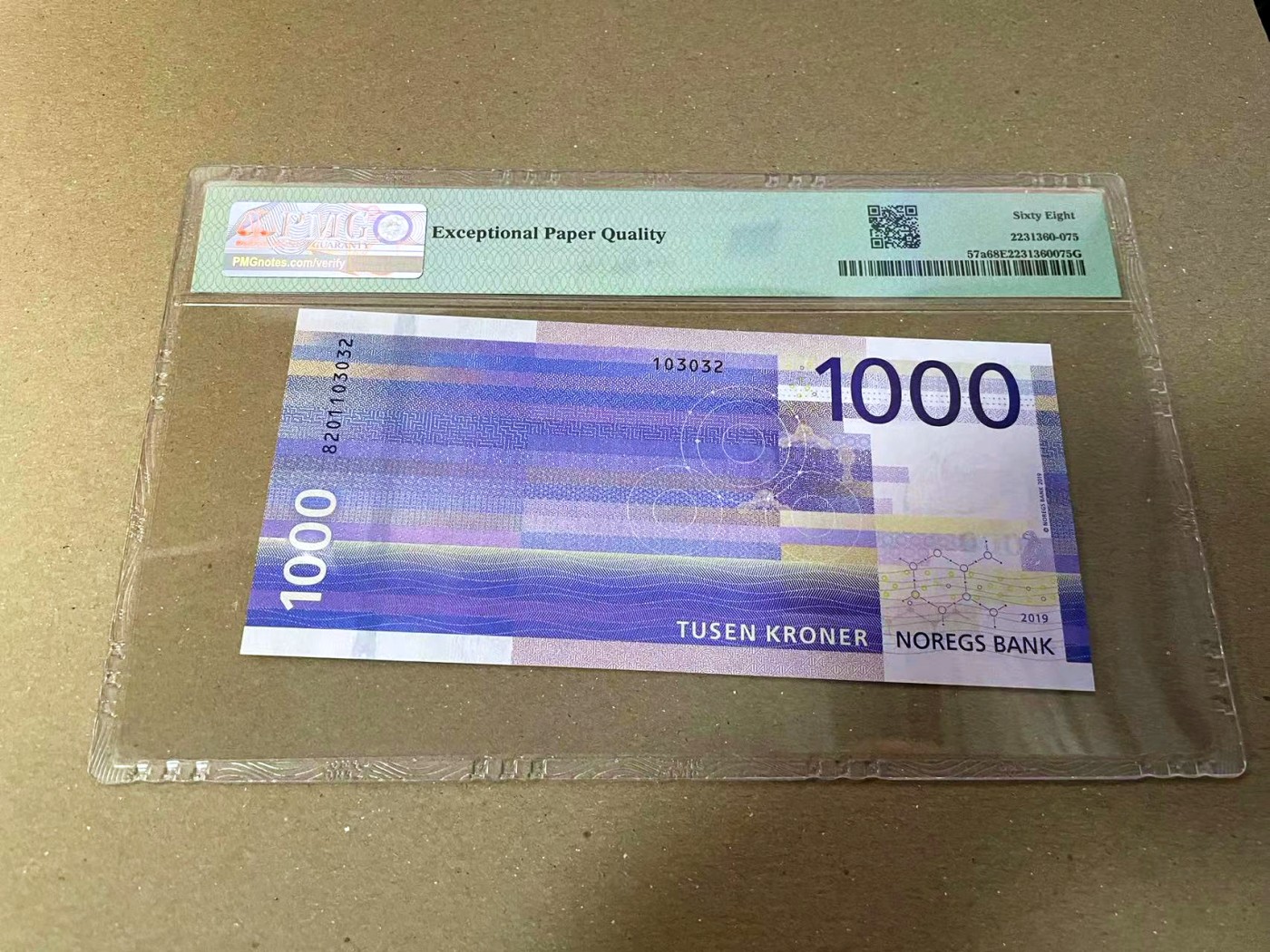 【Blue Auction】✨世界纸币精拍第440期【精】   【无47】挪威 2019年1000克朗 PMG68EPQ 超高分 