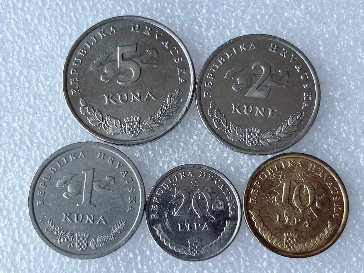 第一海外回流一元起拍收藏 散币专场 第68期 克罗地亚硬币5枚套