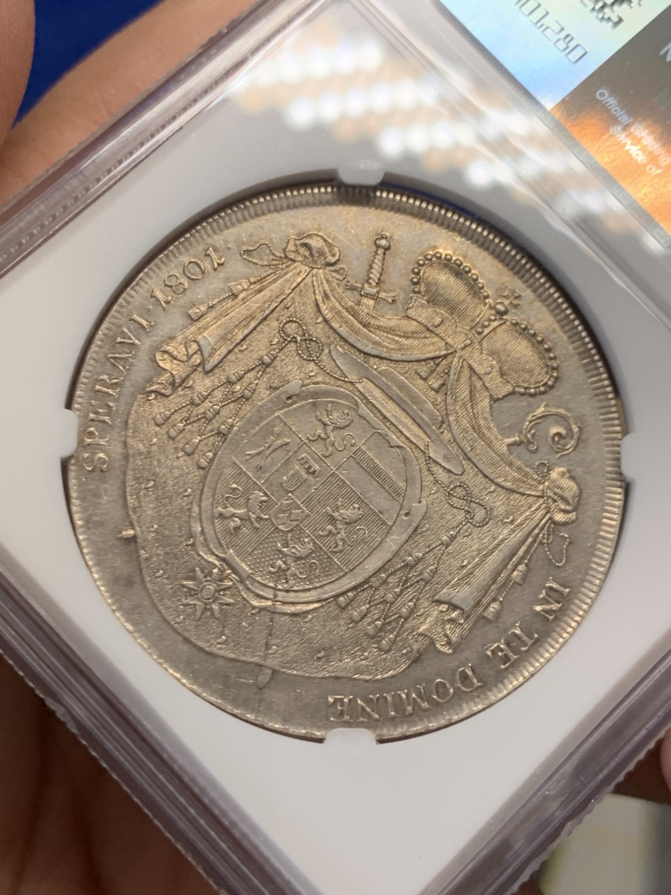 《竞宝斋》第243场-周日，周一 新年开场 (全场包邮) NGC AU55 奥地利 1801年 阿尔卑斯山主教区 1泰勒银币 单年品种 底板带光