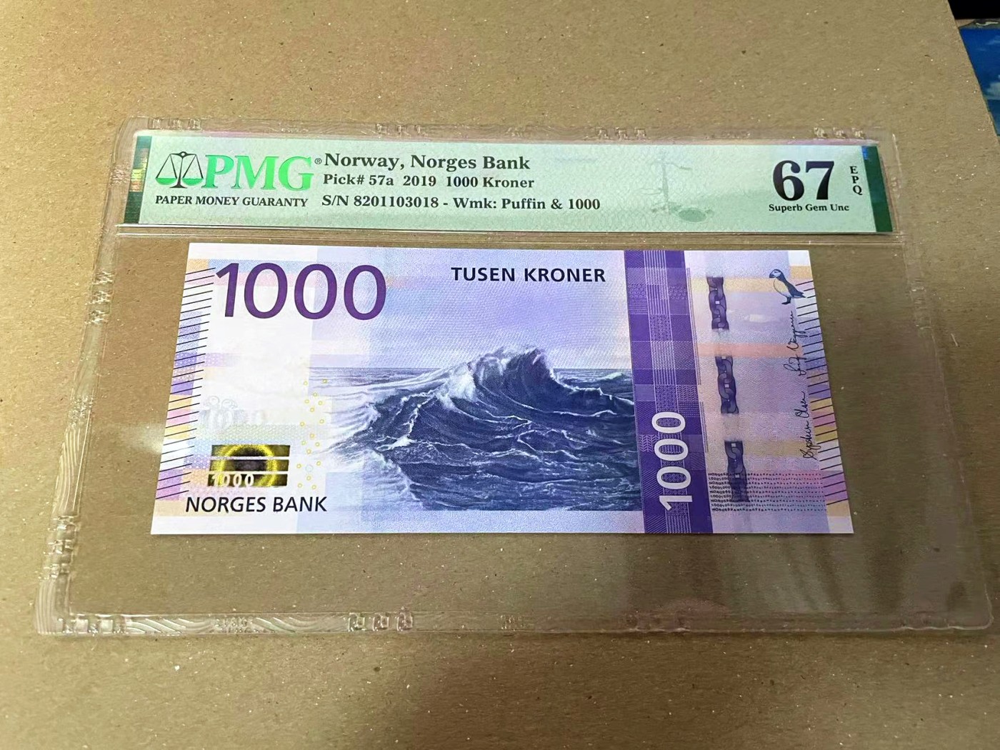 【Blue Auction】✨世界纸币精拍第440期【精】 【无47】挪威 2019年1000克朗 PMG67EPQ 高分 