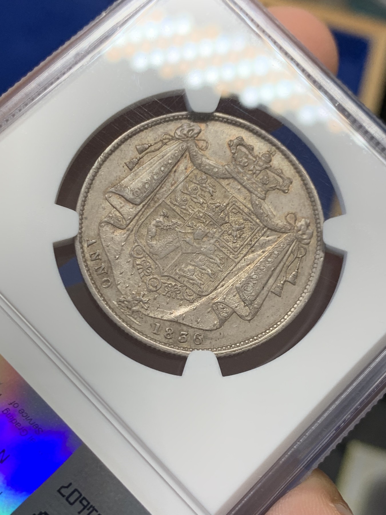 《竞宝斋》第243场-周日，周一 新年开场 (全场包邮) NGC AUD 英国1836年威廉四世半克朗银币 包浆醇厚，仅面部有一处磕伤，发现量比乔治四世更稀少