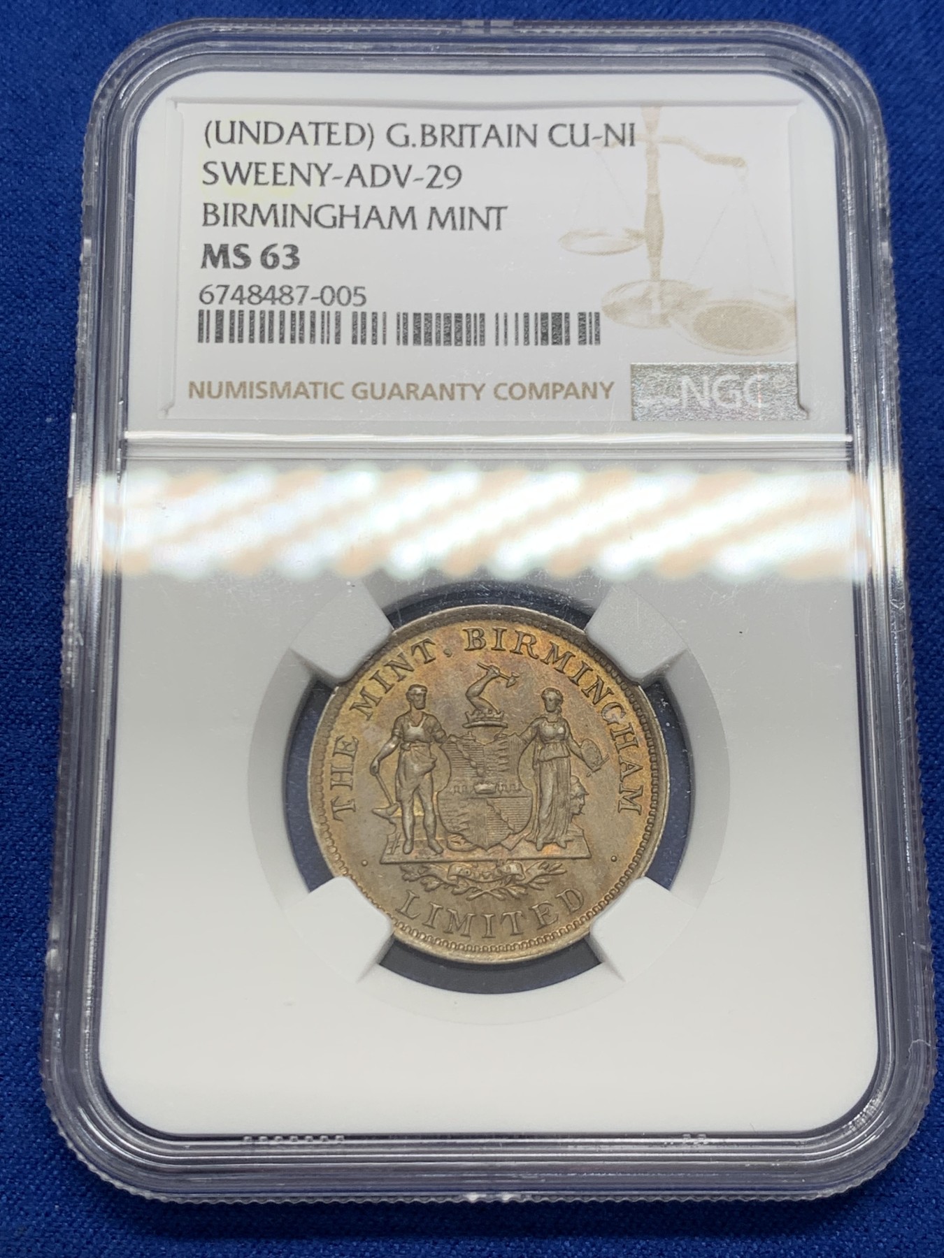 《竞宝斋》第243场-周日，周一 新年开场 (全场包邮) NGC MS63 英国伯明翰造币厂广告币 前身是喜敦厂 其与中国近代机制币的关系可谓是密不可分