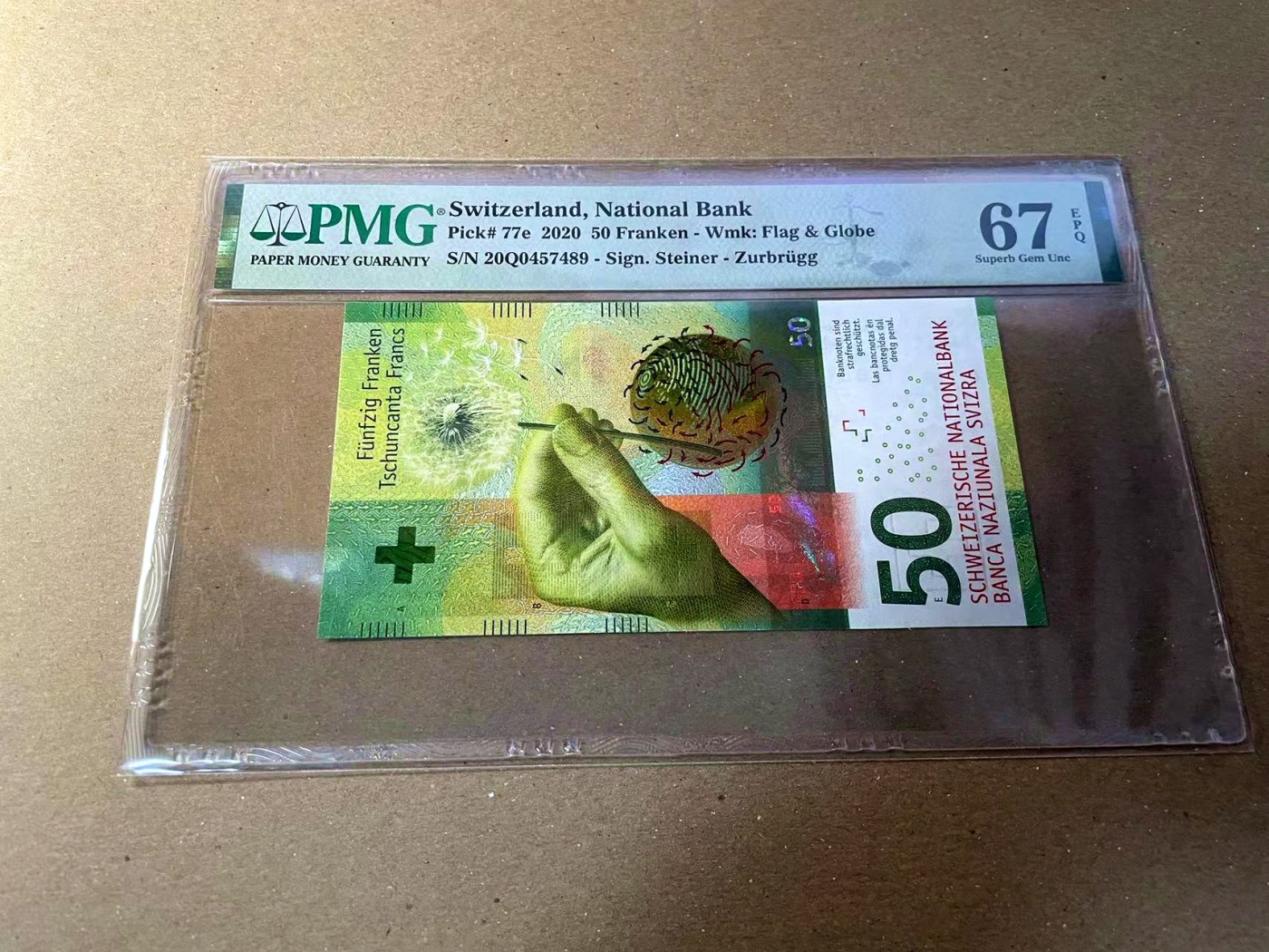 【Blue Auction】✨世界纸币精拍第440期【精】 瑞士 2020年50法郎 PMG67EPQ 高分