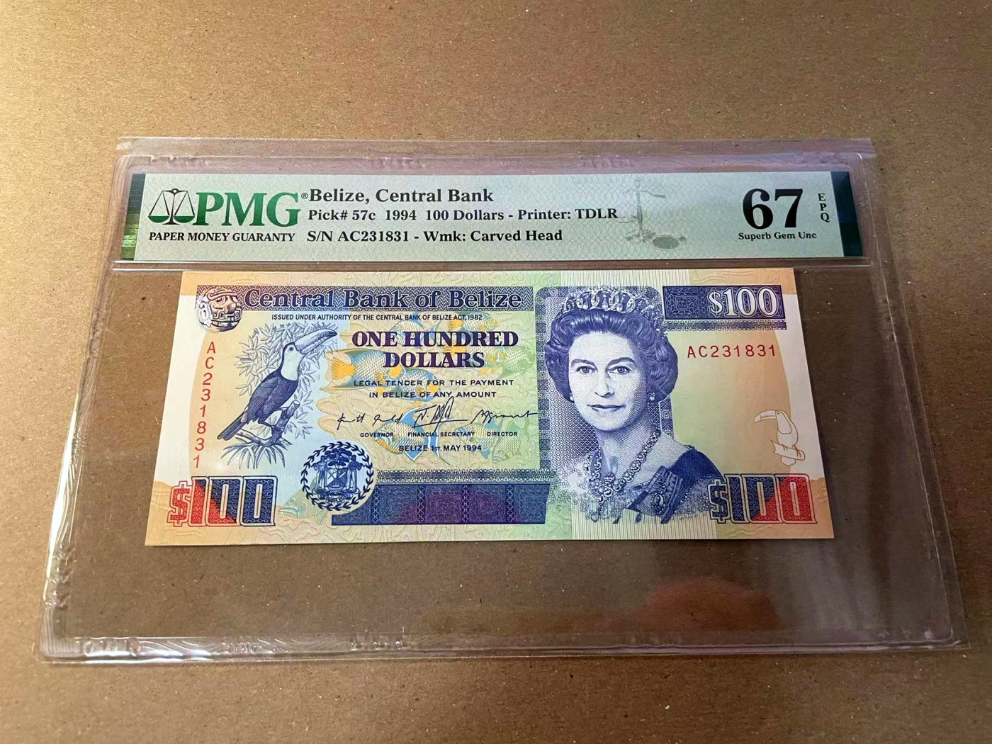 【Blue Auction】✨世界纸币精拍第440期【精】 【无47】伯利兹 1994年100元 女王 PMG67EPQ 高分 