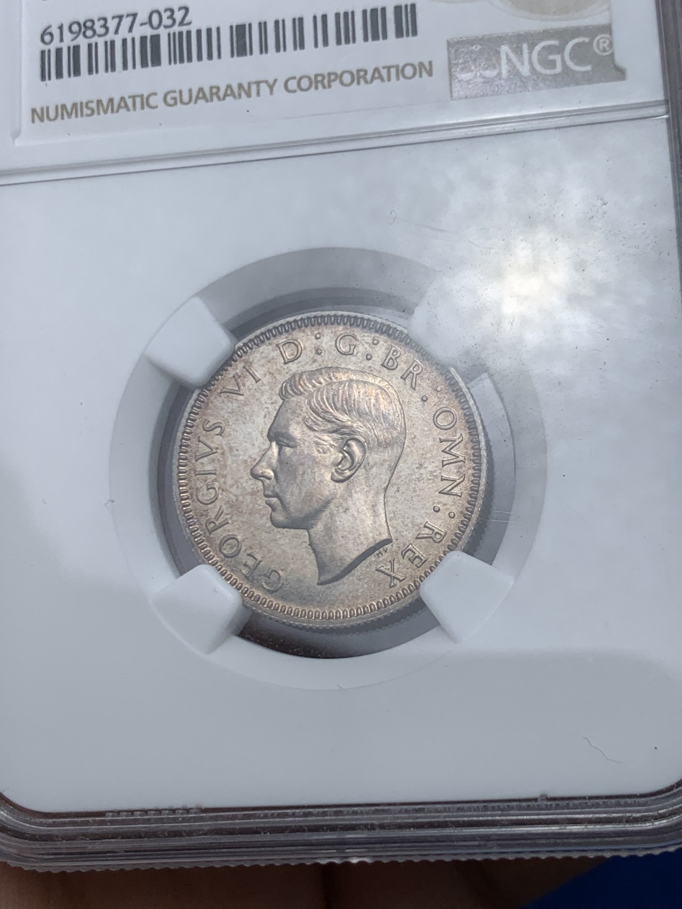 《竞宝斋》第243场-周日，周一 新年开场 (全场包邮) NGC PF62 英国1937年1先令银币 英格兰狮子 细节完好包浆均匀