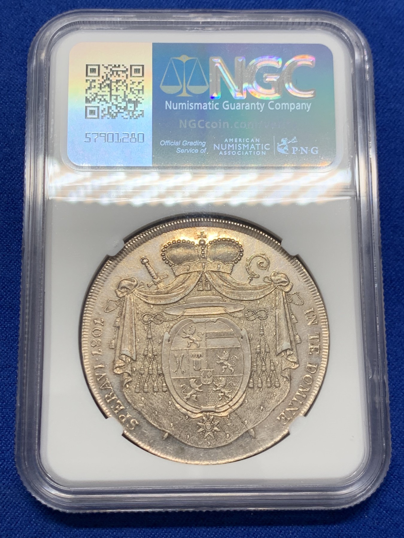 《竞宝斋》第243场-周日，周一 新年开场 (全场包邮) NGC AU55 奥地利 1801年 阿尔卑斯山主教区 1泰勒银币 单年品种 底板带光