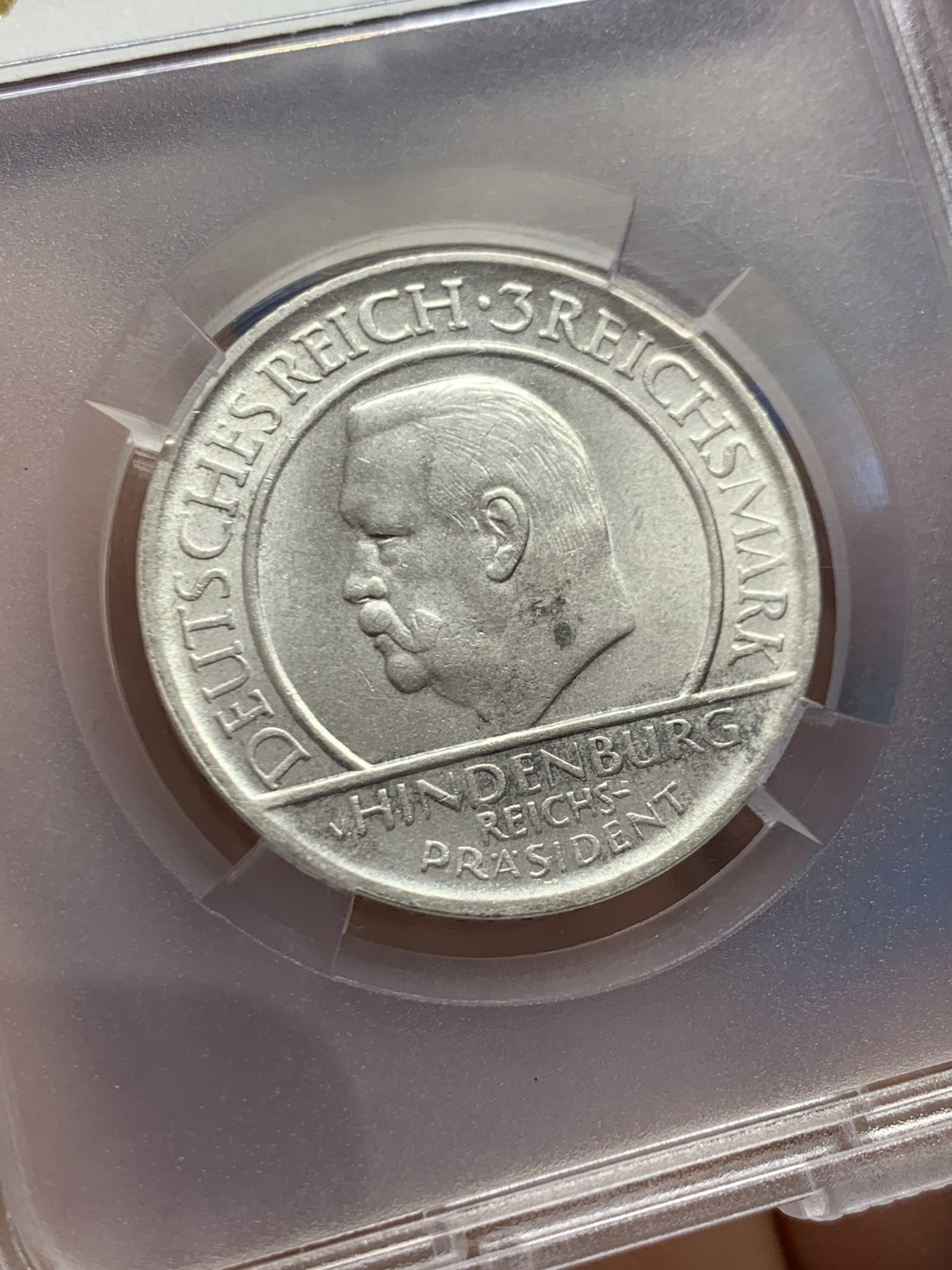 《竞宝斋》第243场-周日，周一 新年开场 (全场包邮) TQG-MS65 1929-D 德国魏玛共和国时期 宪法十周年3马克银币 少见品种 喜欢NP盒子的也可以砸盒重新送