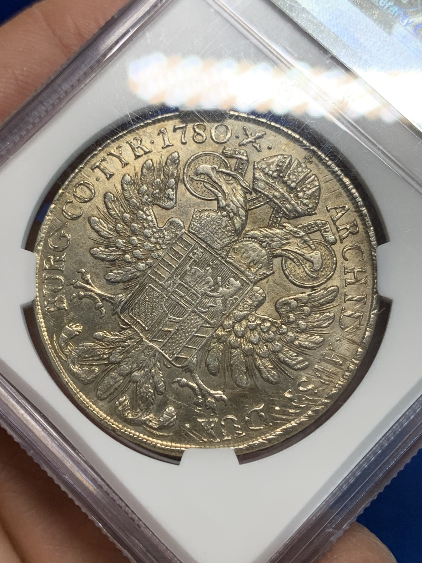 《竞宝斋》第243场-周日，周一 新年开场 (全场包邮) NGC AU 奥匈帝国1780年大奶妈银币 早期米兰厂后铸 1820年左右铸造 原光 状态不错 老张出品