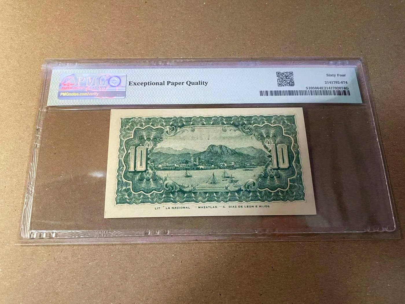 【Blue Auction】✨世界纸币精拍第440期【精】 墨西哥 1914年10分 PMG64EPQ 