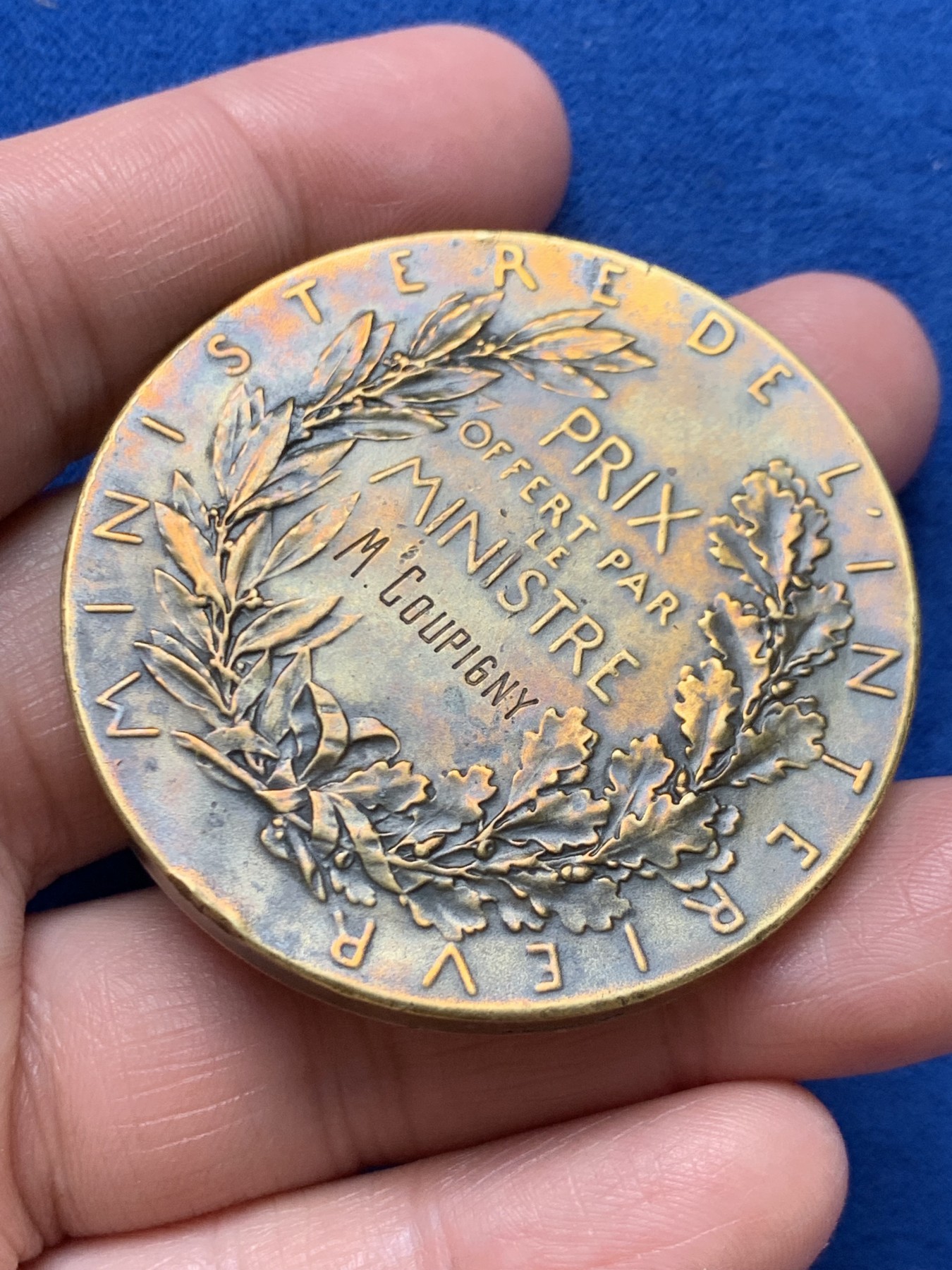 《竞宝斋》第243场-周日，周一 新年开场 (全场包邮) 罗蒂作品 戎装玛丽安娜铜章 早期CUIVRE版本 非常见BRONZE版本 背面包浆均匀自然 有划痕 50.2mm 66克 丰饶角铜标